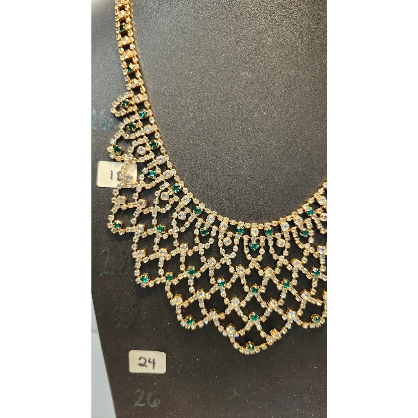 JBK Jackie O Jacqueline Kennedy Collection Camrose & Kross Emerald Bib Necklace