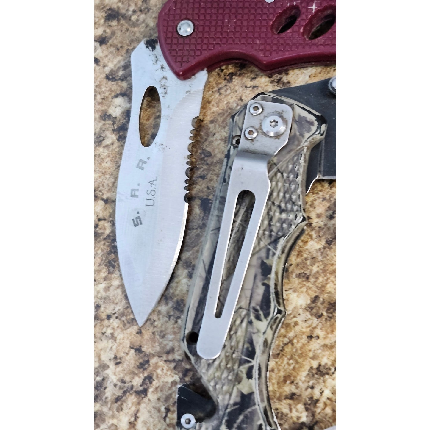 Rough Rider 3 Blade Folding Pocket Knife Brown Bone Handle Stainless Steel Lot