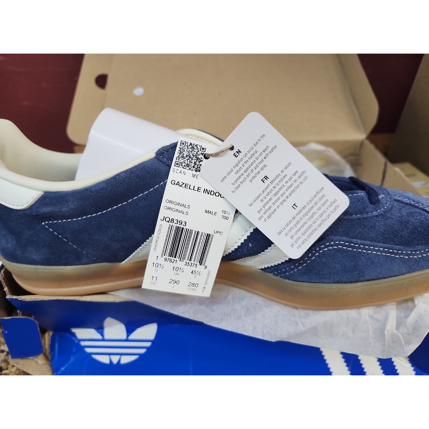 Adidas Originals Gazelle Indoor Blue Sneakers Trainers US 11 BNIB