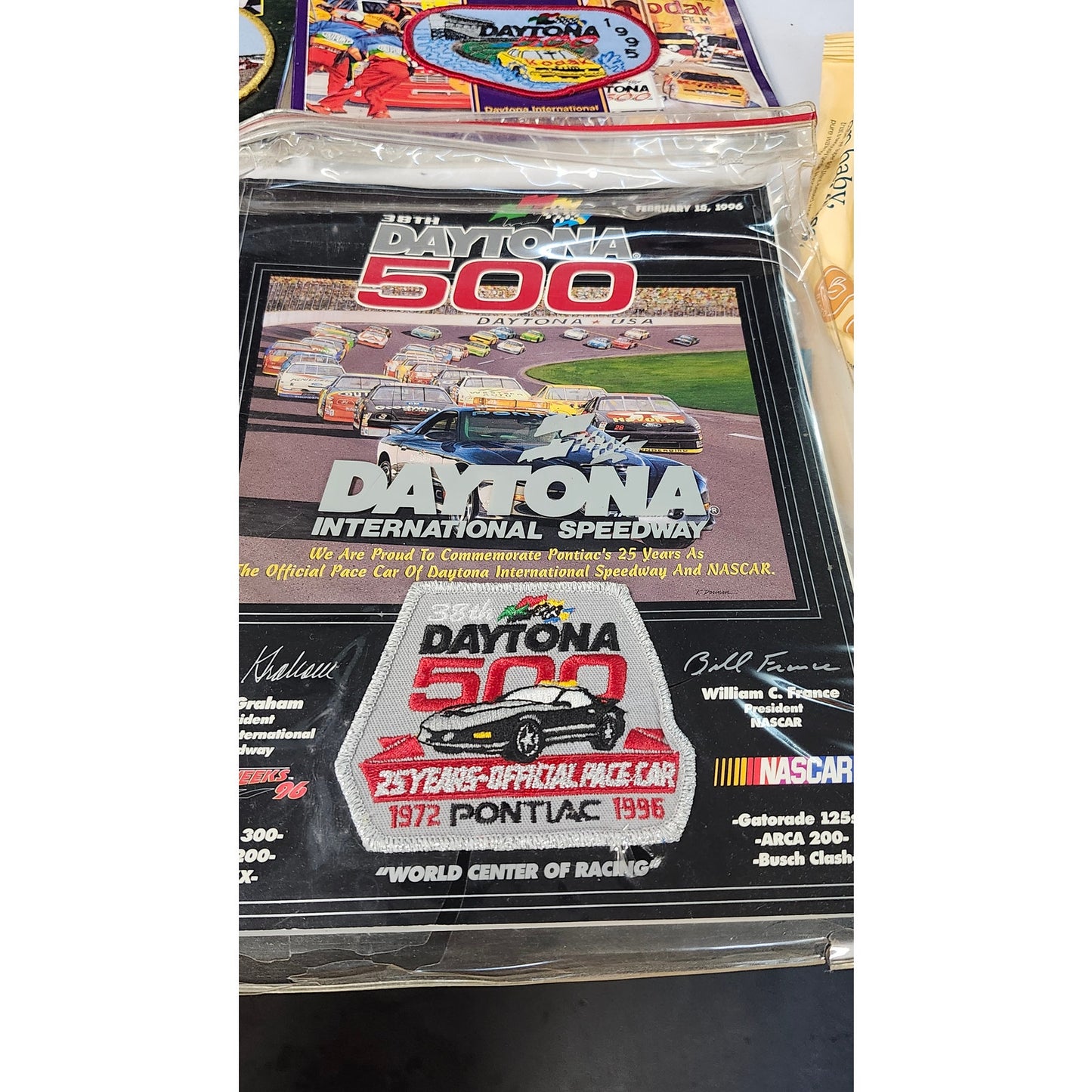 Vtg NASCAR Program Lot Daytona 500 Talladega DieHard 500 1994 1995 1996 Patches