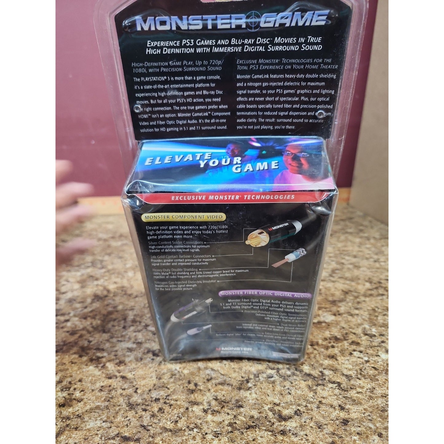 Monster Game Component Video/Fiber Optic High Def Cable PlayStation PS2/PS3 New