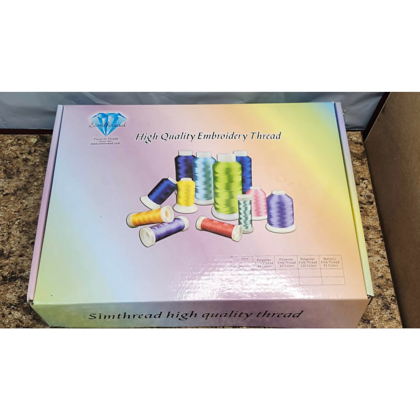 Simthread Assorted Colors Polyester High Quality Embroidery Sewing Thread Kit
