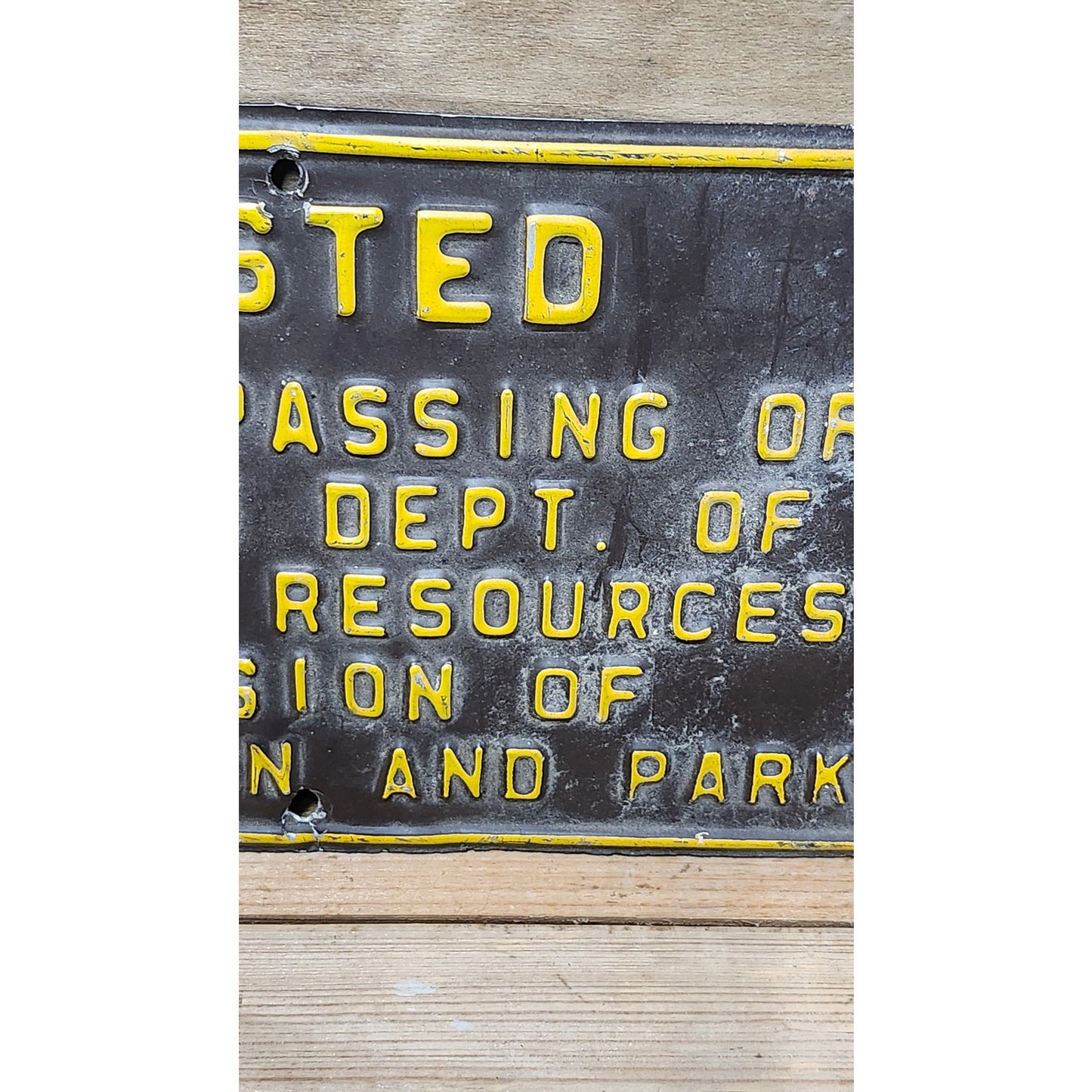 VTG Posted No Trespassing Or Hunting Dept of Natural Resources Metal Sign 6"x12"