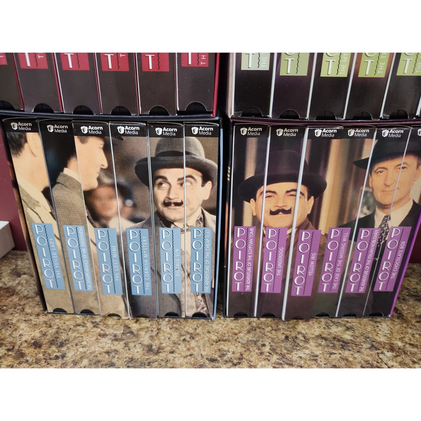 Lot of 33 Agatha Christie Hercule Poirot VHS Tapes Movies David Suchet Boxed Set
