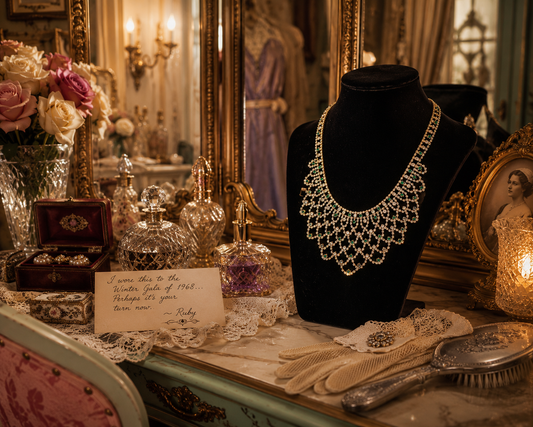 JBK Jackie O Jacqueline Kennedy Collection Camrose & Kross Emerald Bib Necklace