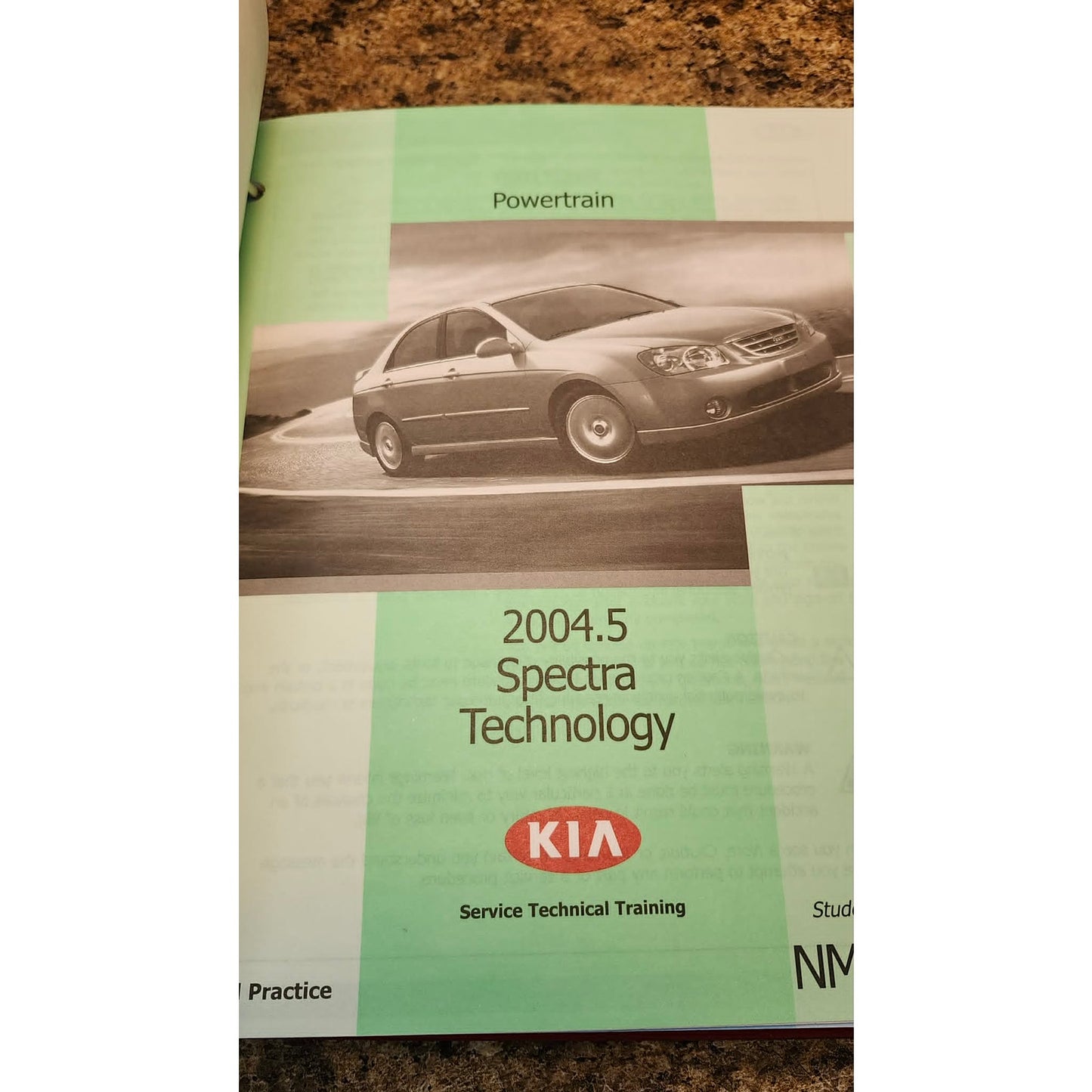 Kia University Training 2004.5 Spectra Service Technical Training Manual Book