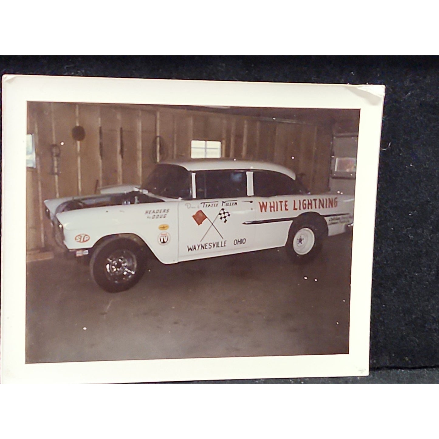 Vintage White Lightning Drag Racing Photo Teatle Miller Waynesville Ohio Chevy