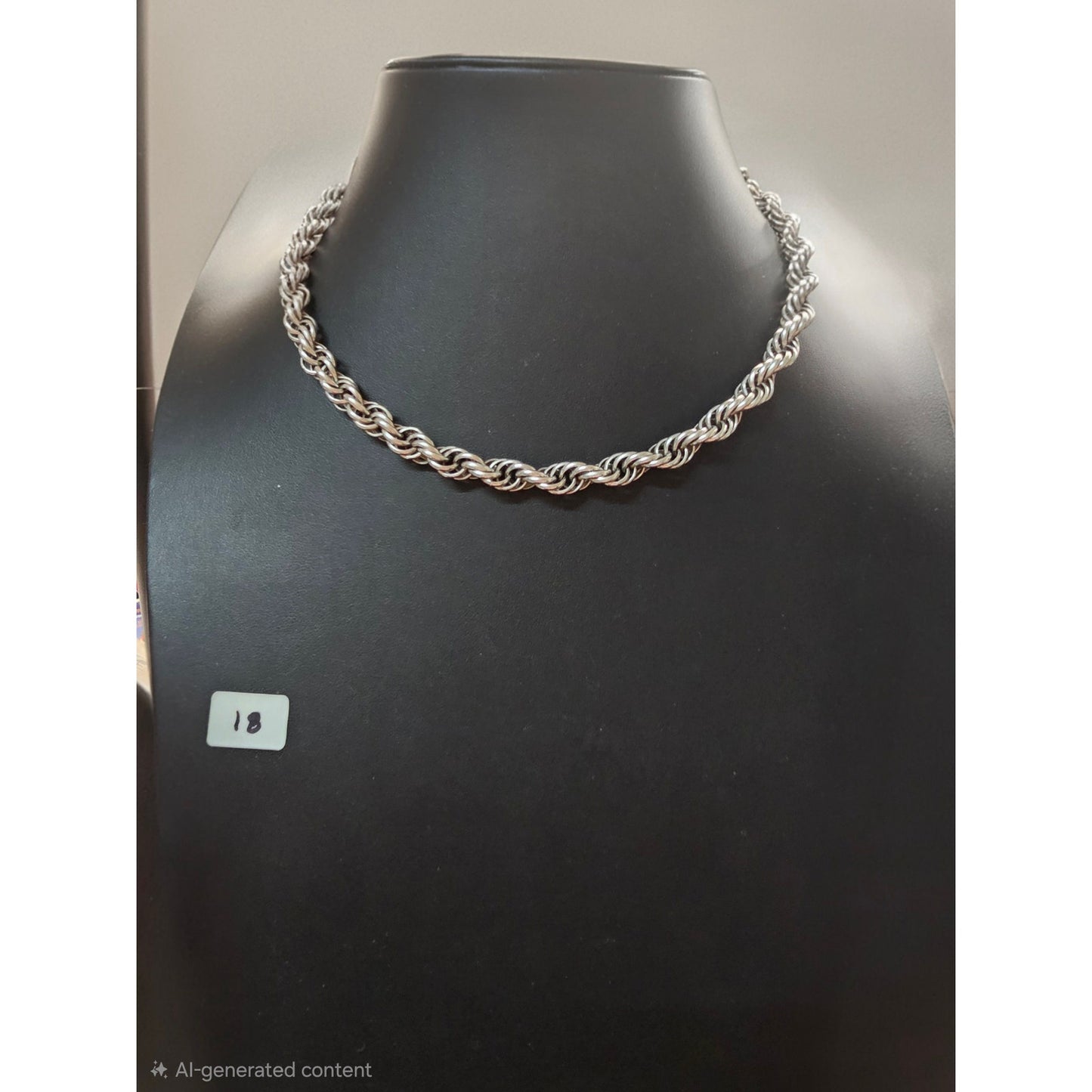 Heavy 925 Italian Sterling Silver Byzantine Chain Necklace Chunky Link Statement