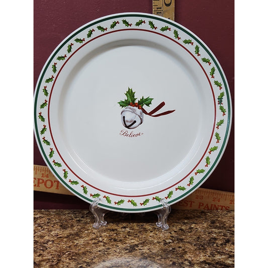 Hallmark Polar Express 10" Dinner Plate Believe Jingle Bell Christmas