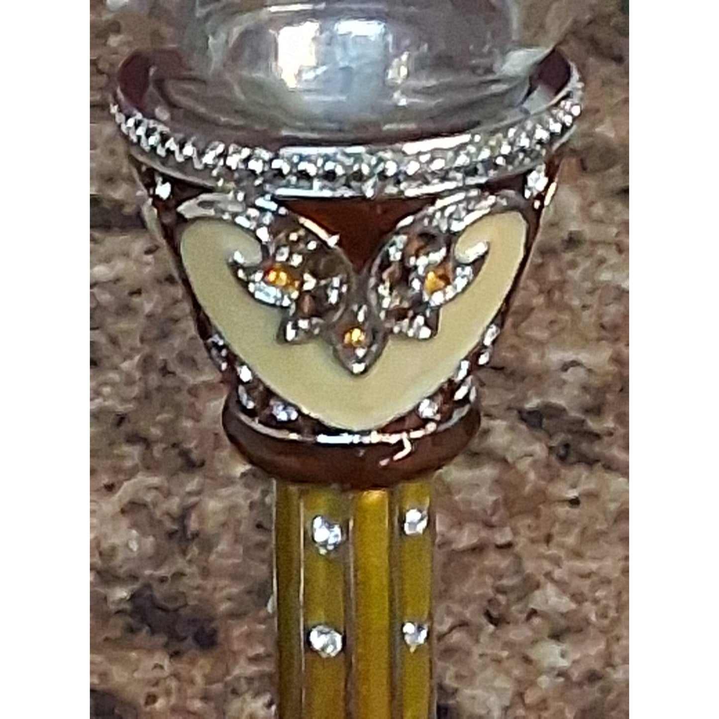 Jere' Wright Luxury Crystal Champagne Flute Sworavski Crystal Enamel