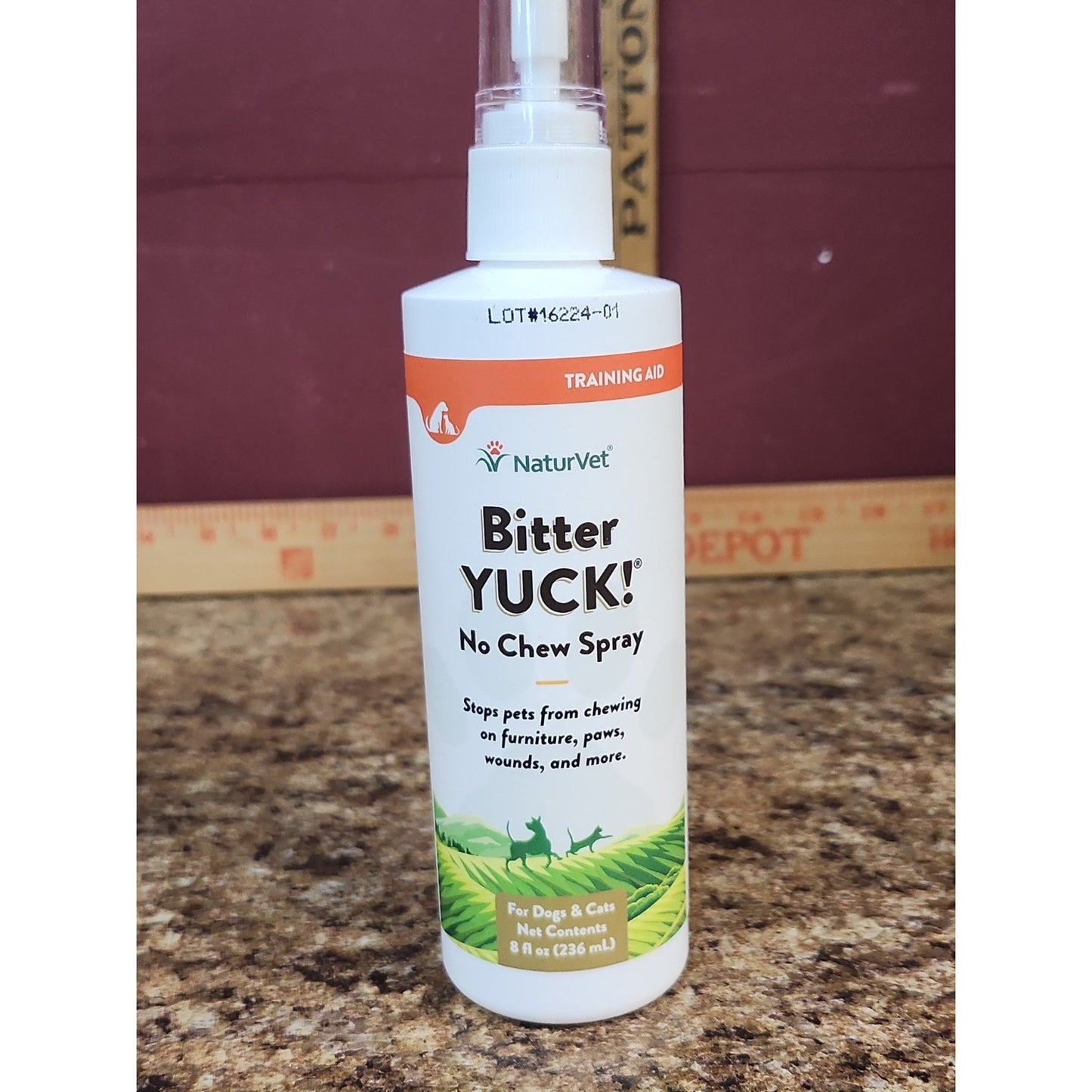 NaturVet BITTER YUCK No Chew Spray For Dog/Cat/Horse - Water Based 8 oz
