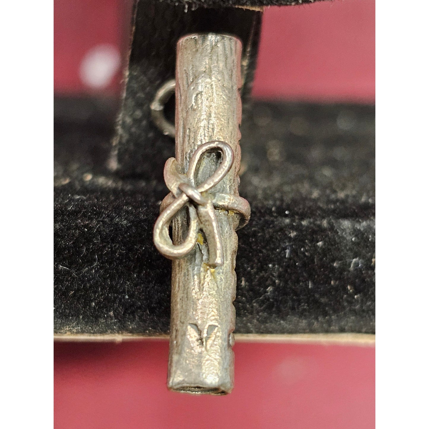 Sterling Silver Diploma Scroll Charm Pendant Graduation Gift