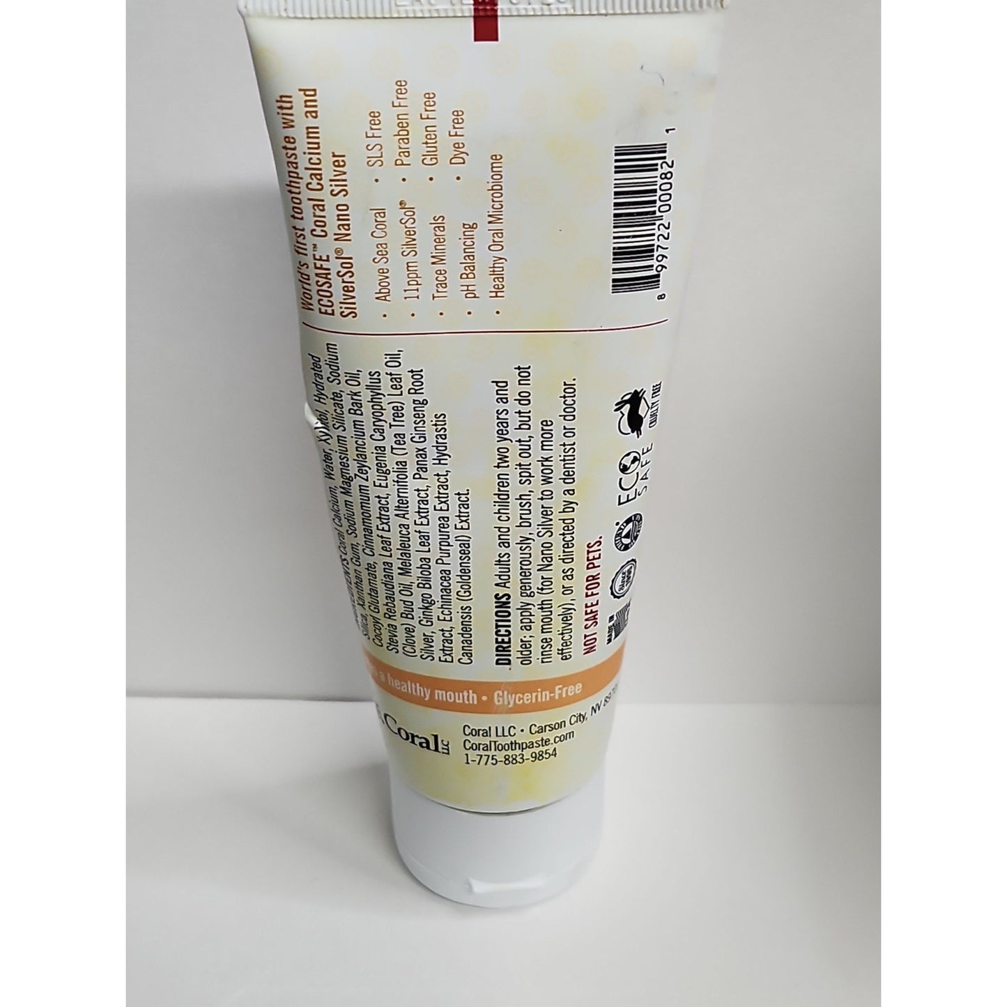 Coral Nano Silver Fluoride Free Natural Toothpaste Pack Of 1 4 Ounce 12 Hour