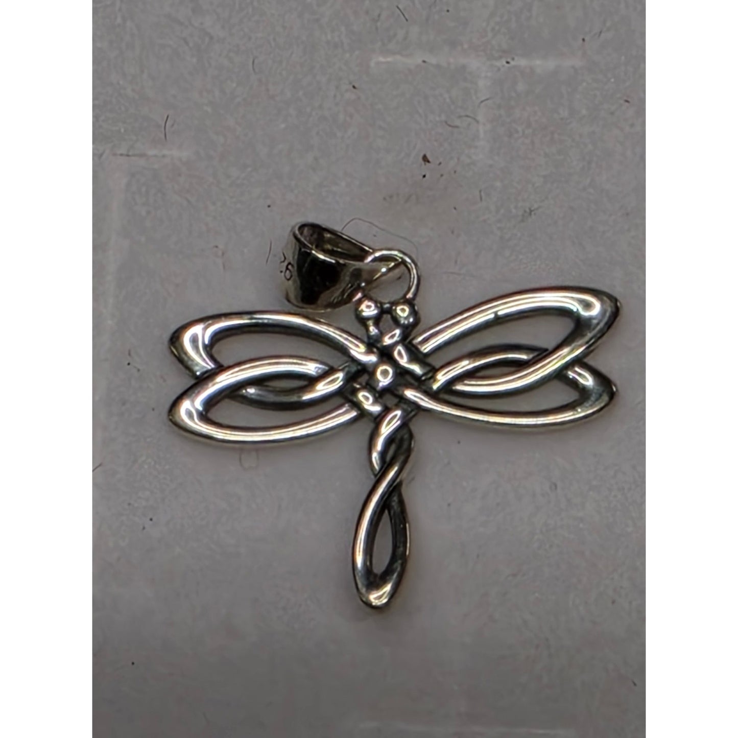 Sterling Silver Celtic Knot Dragonfly Pendant Insect Charm