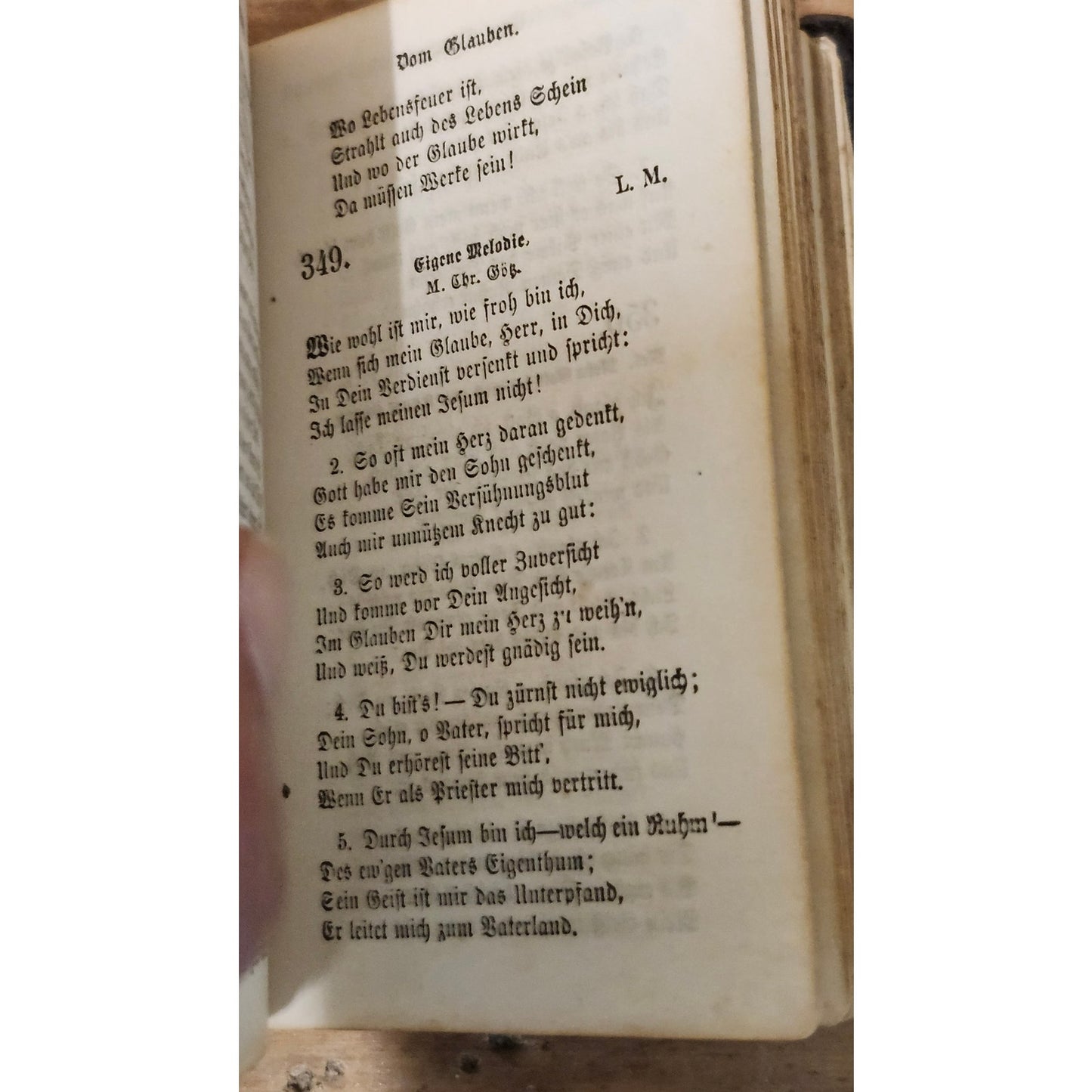 Antique 1865 German Methodist Hymnal Leather Bound Cincinnati Hitchcock & Walden
