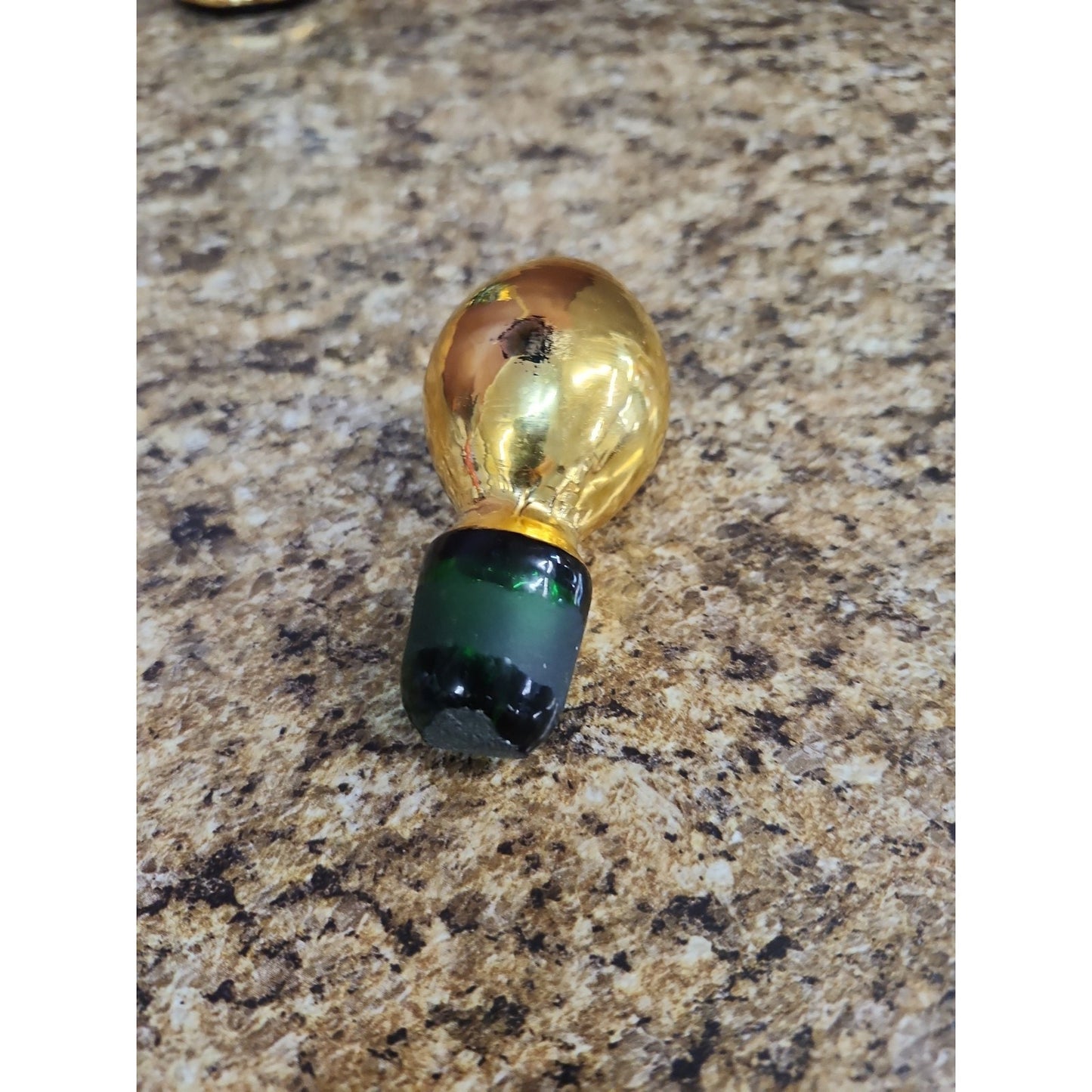 Vintage Hand-Painted Emerald Green Venetian Glass Decanter w/Stopper MCM