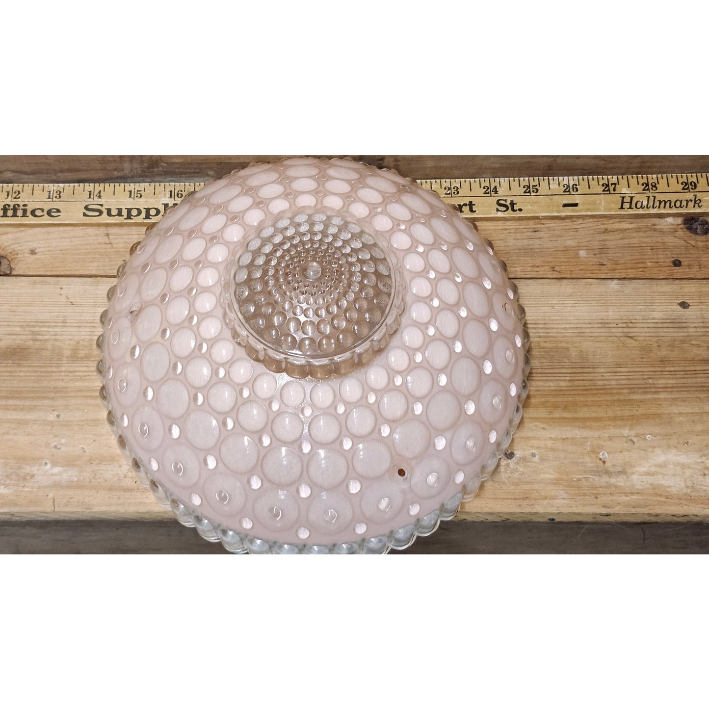 Vintage Hobnail Glass Ceiling Light Shade Replacement Cover Dome Pink 10 Inch