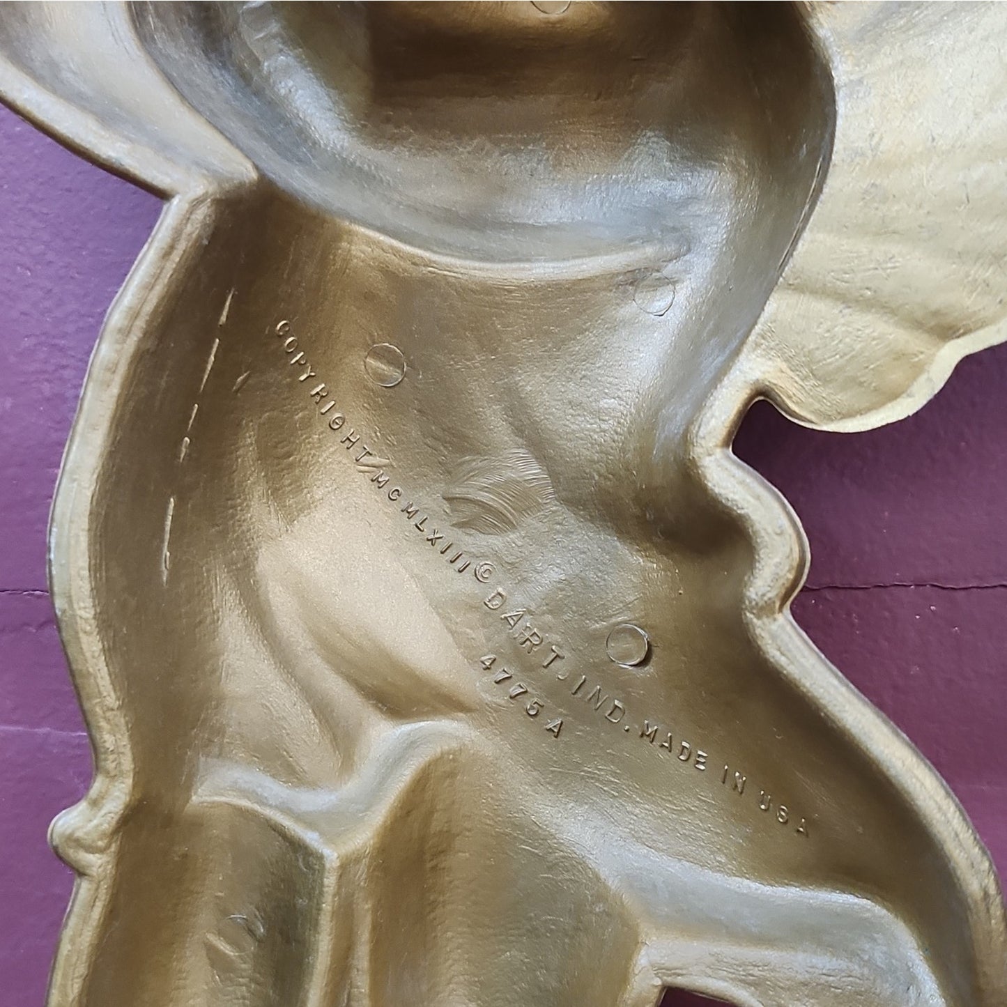 Dart Set of 2 Gold Cherub Angel Music Wall Plaques Plastic MCM 15 in