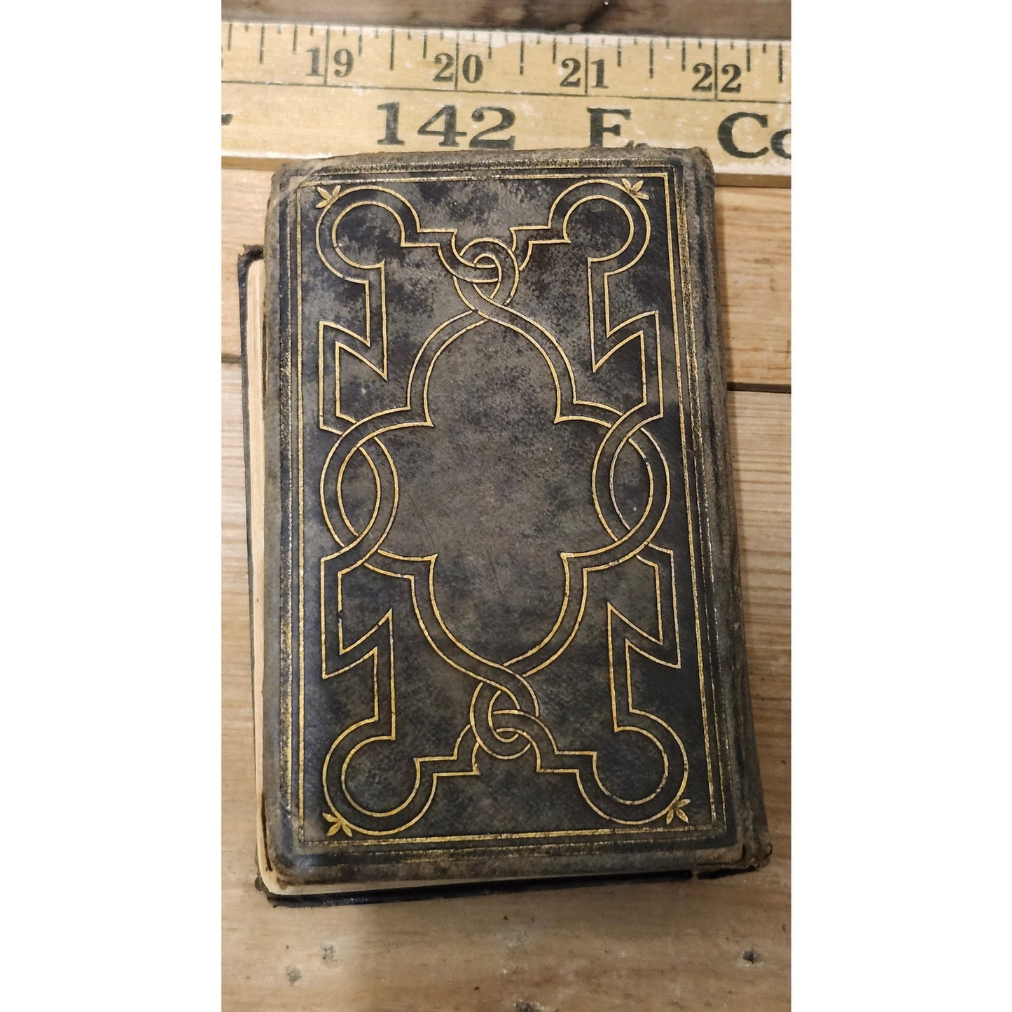 Antique 1865 German Methodist Hymnal Leather Bound Cincinnati Hitchcock & Walden
