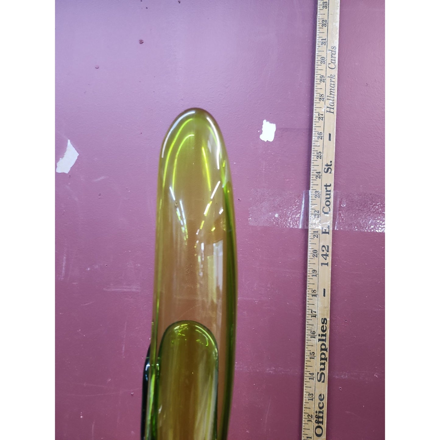 Vintage Le Smith Glass Swung Smoothie Vase 24 Inch Green