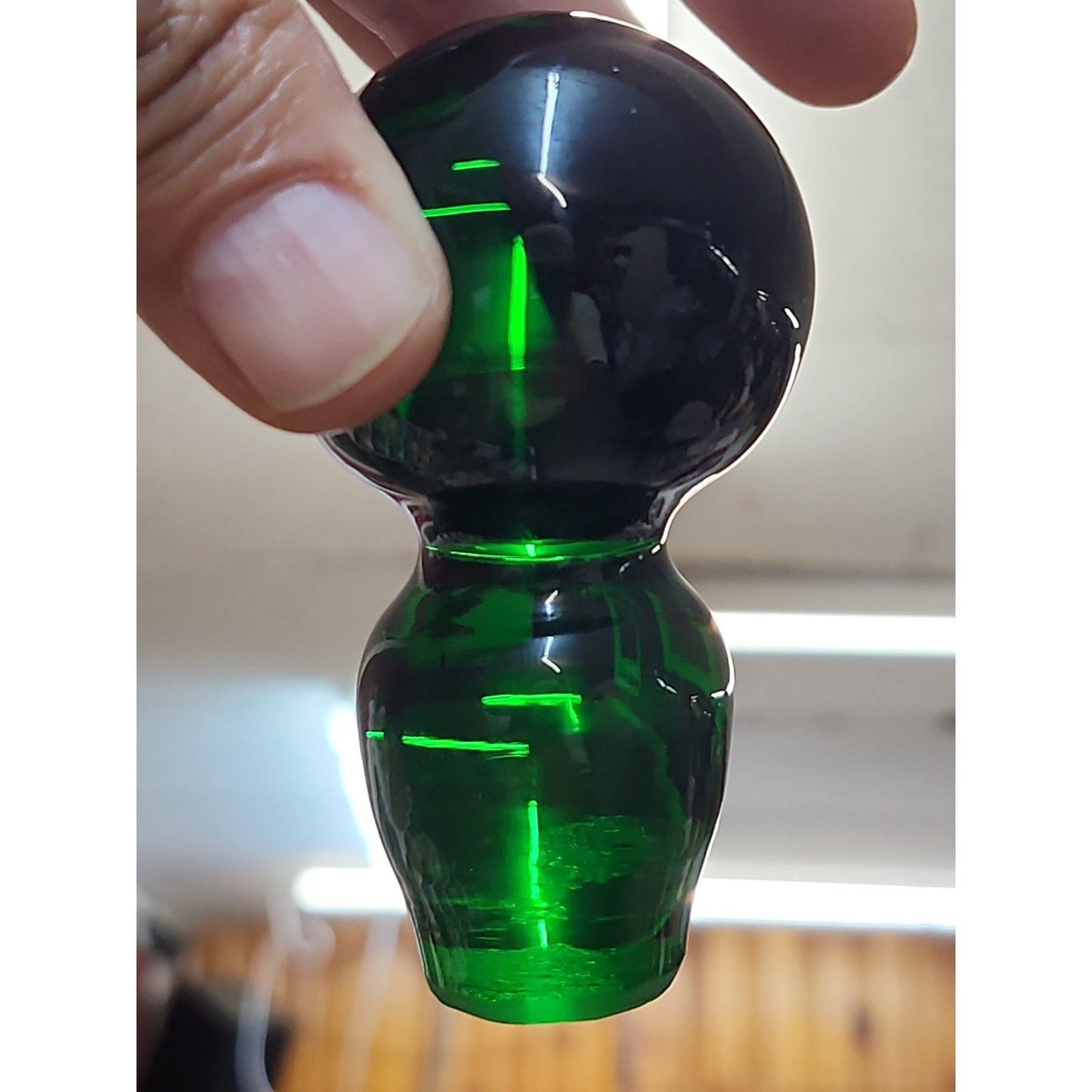 Blenko Emerald Green Glass Ball Stopper