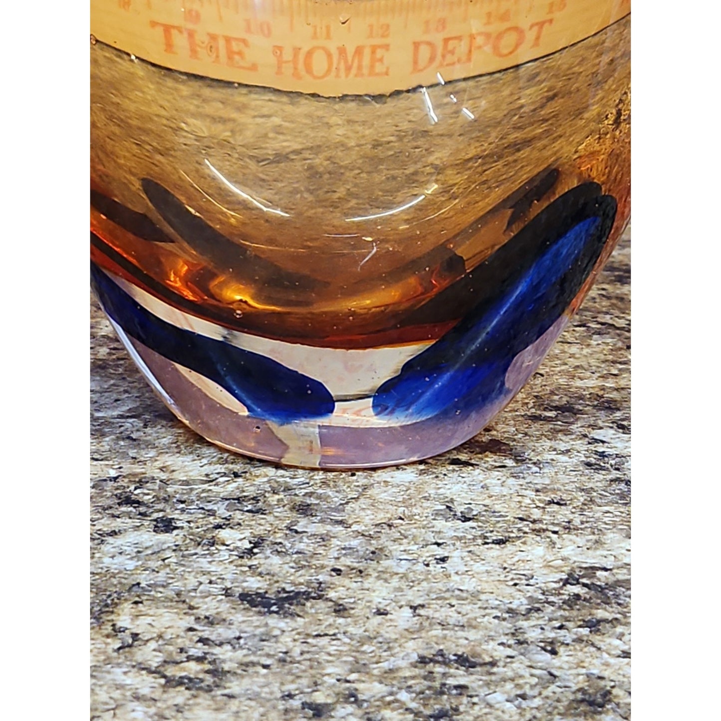 Blue Vintage Murano Style Teardrop Art Glass Vase, 12"