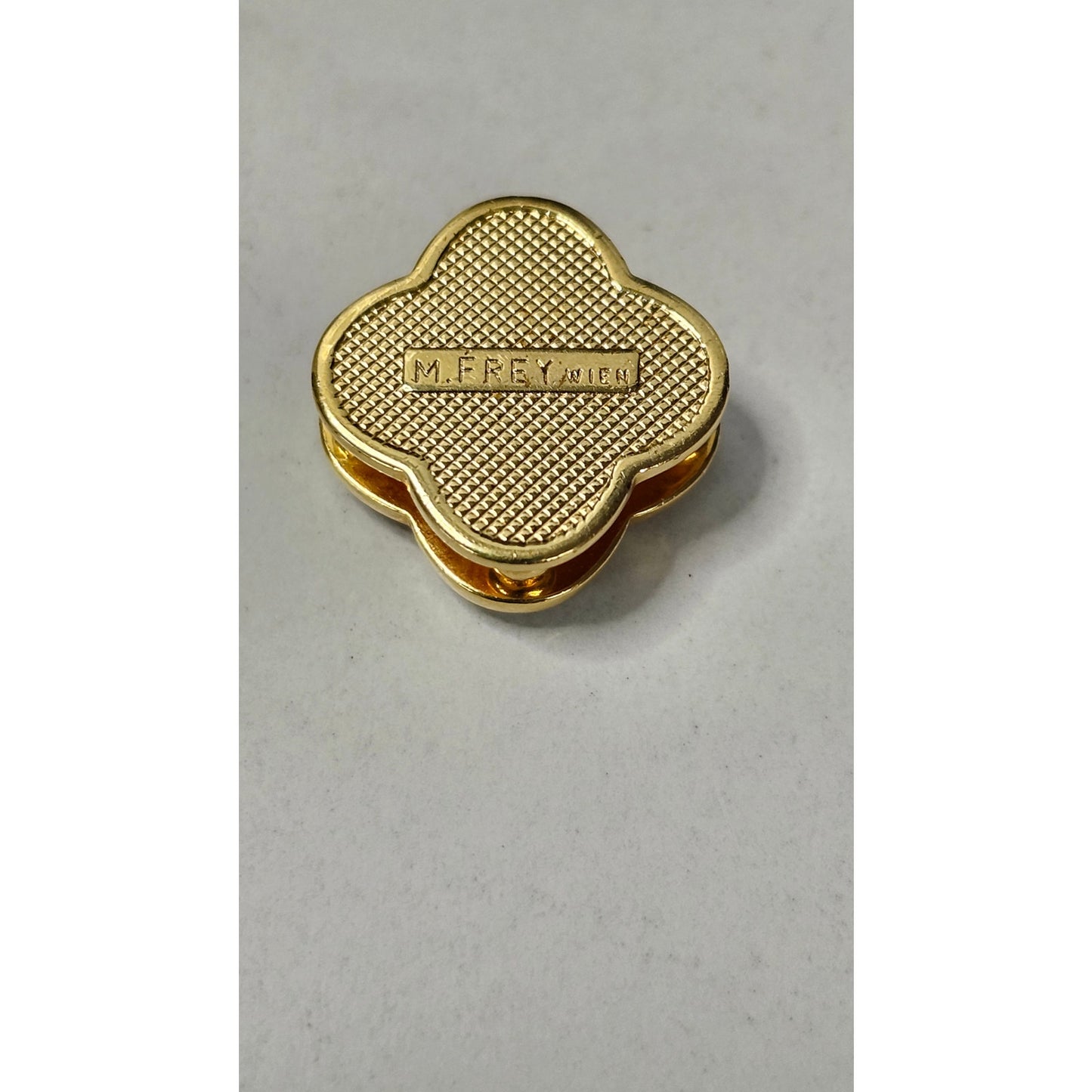 Vintage Michaela Frey Wien Gold Plated Enamel Abstract Clover Pendant Signed