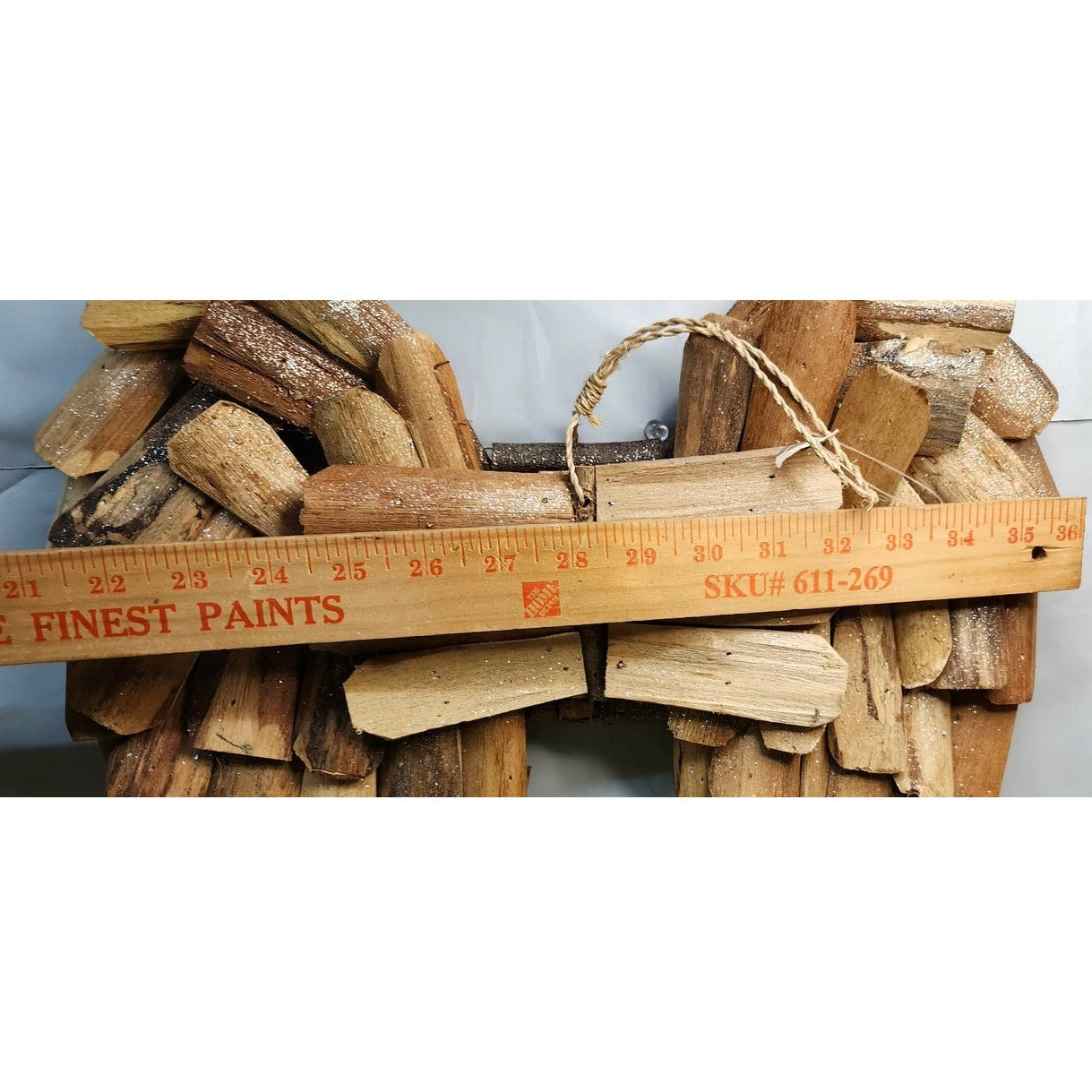 Driftwood Angel Wings Wall Hanging Sculpture Rustic Wood Decor Handmade 21" Tall