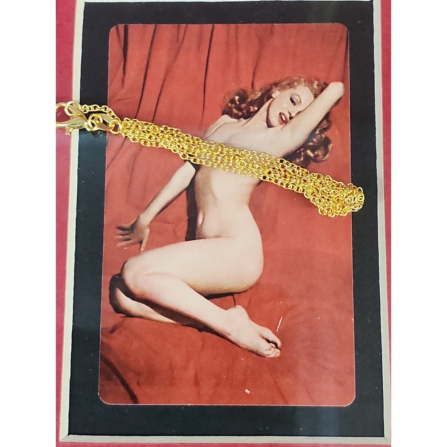 TWO INDIVIDUALLY MATTED AND FRAMED VINTAGE MARILYN MONROE PLAYBOY PLAYING CARDS