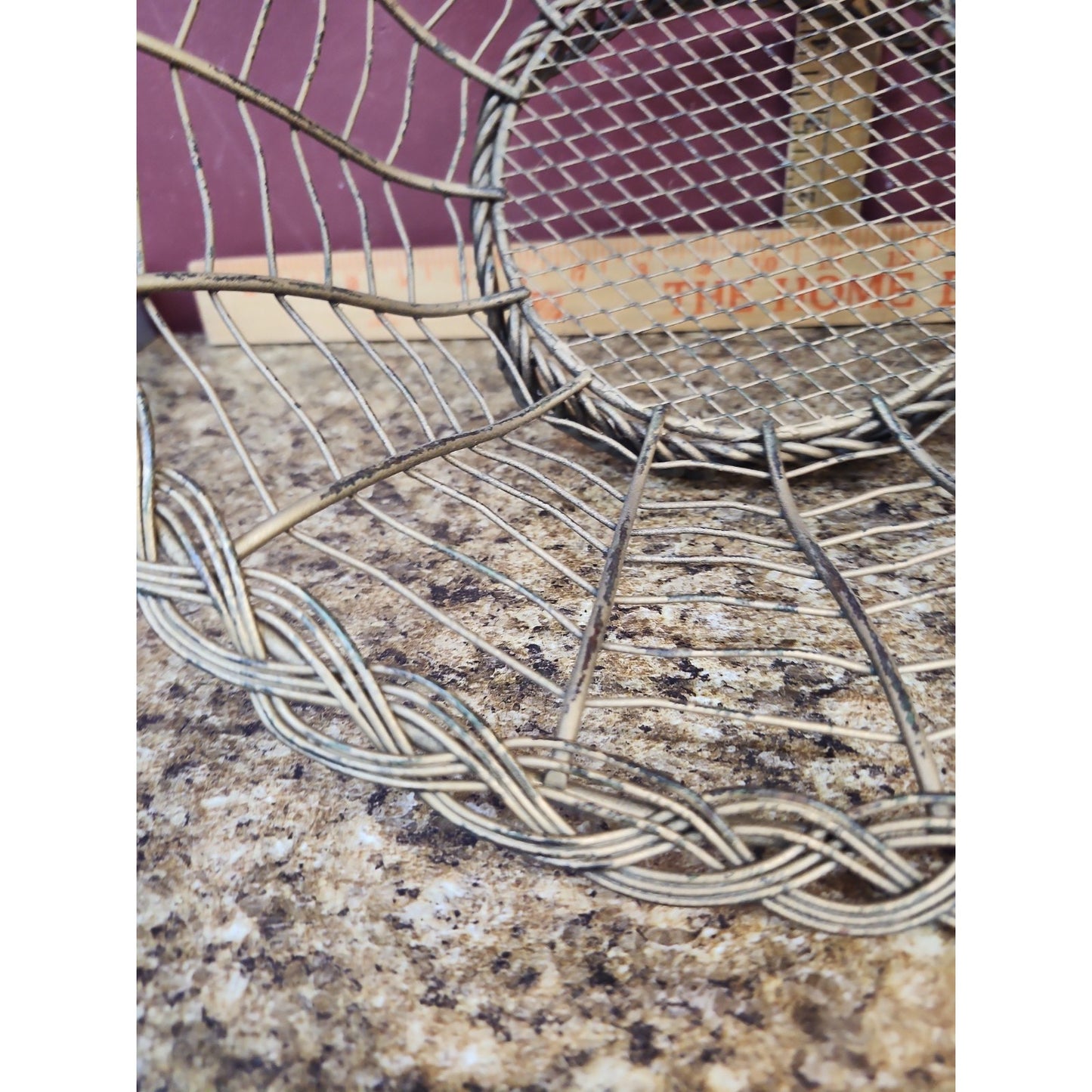 Antique Intricate French Wire Ware Fruit Bread Basket