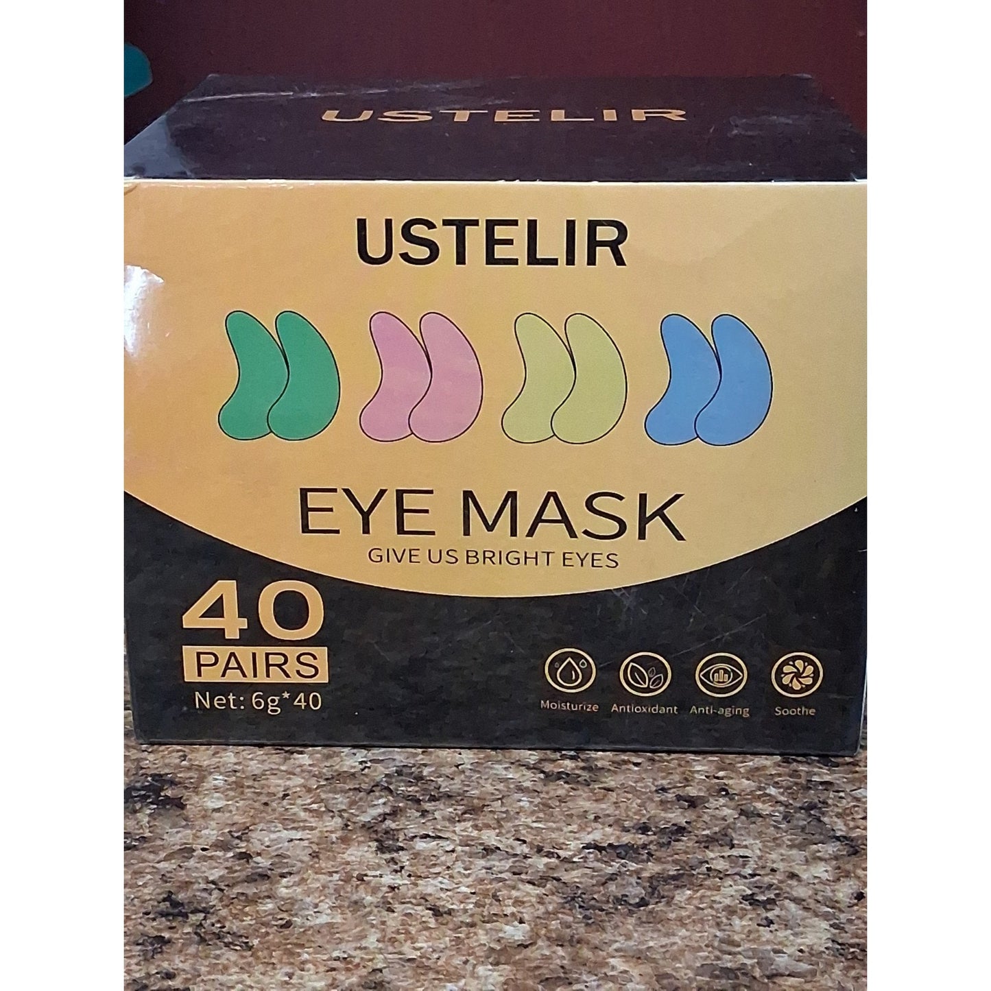 USTELIR Under Eye Patches, 40 Pairs Eye Mask for Dark Circles & Puffy Eyes NEW