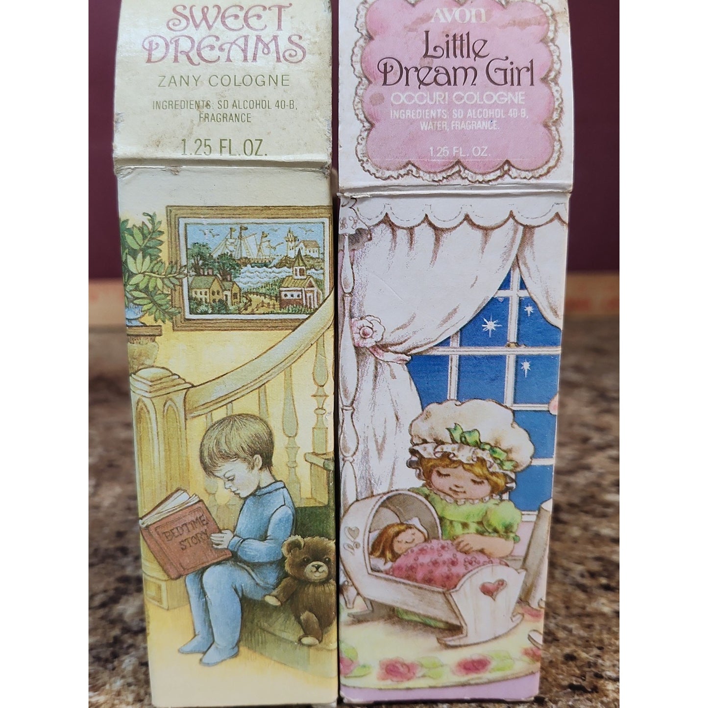 Vintage Avon Cologne "Sweet Dreams" & "Little Dream Girl" Figurines
