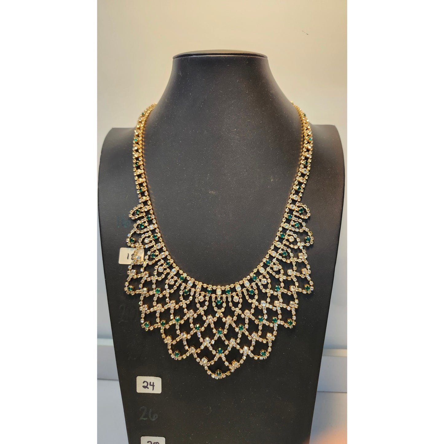 JBK Jackie O Jacqueline Kennedy Collection Camrose & Kross Emerald Bib Necklace