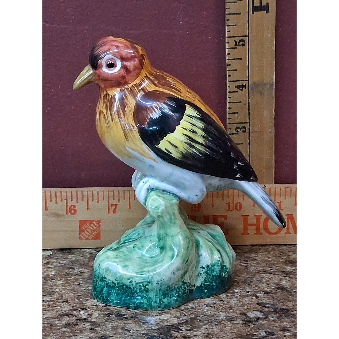 European Goldfinch Porcelain Figurine Italy Marked