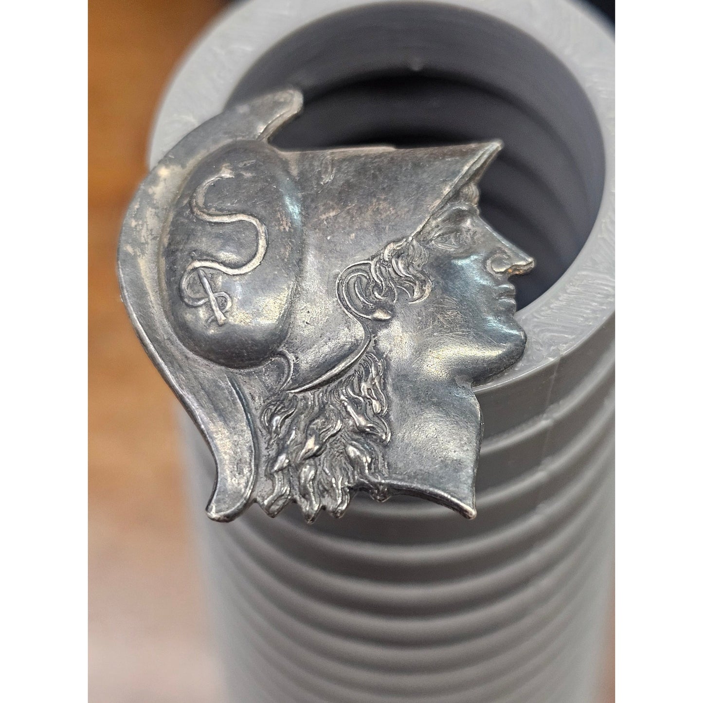 Vintage Sterling Silver Greek Warrior Stick Pin 7.25 inch Tall Acid Tested