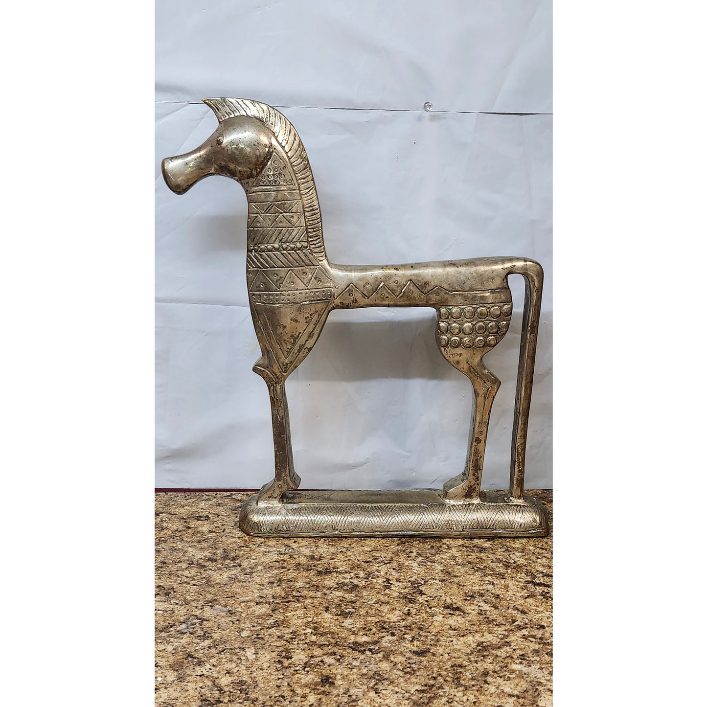 Vintage Maitland-Smith Brass Horse Sculpture Handmade Indonesia 17.5"