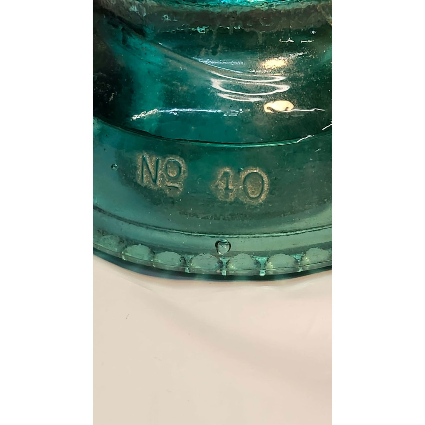 Vintage Hemingray No. 40 Glass Telegraph Insulators Telephone Line Aqua Blue