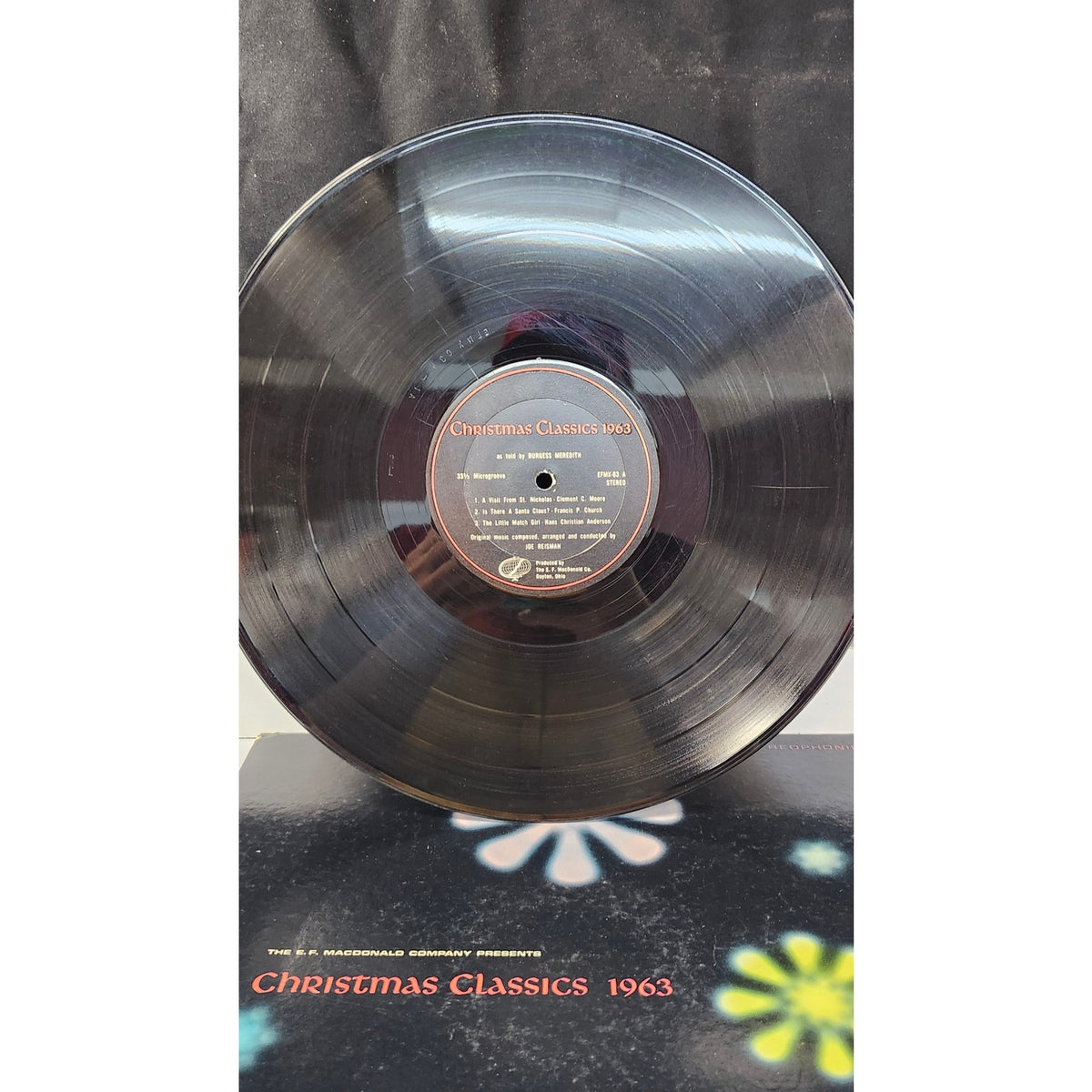 Christmas Classics 1963 Burgess Meredith LP Vinyl The E. F. MacDonald Co EFMX-63