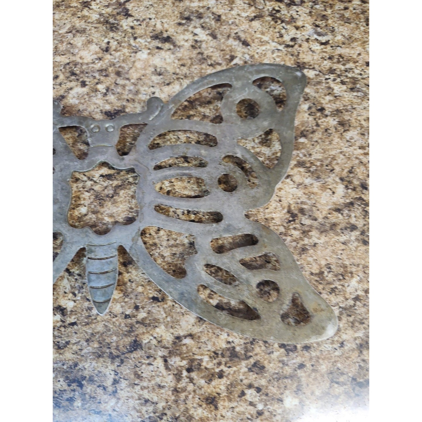 VINTAGE F.B. ROGERS EP ZINC BUTTERFLY TRIVET POT HOLDER - ITALY