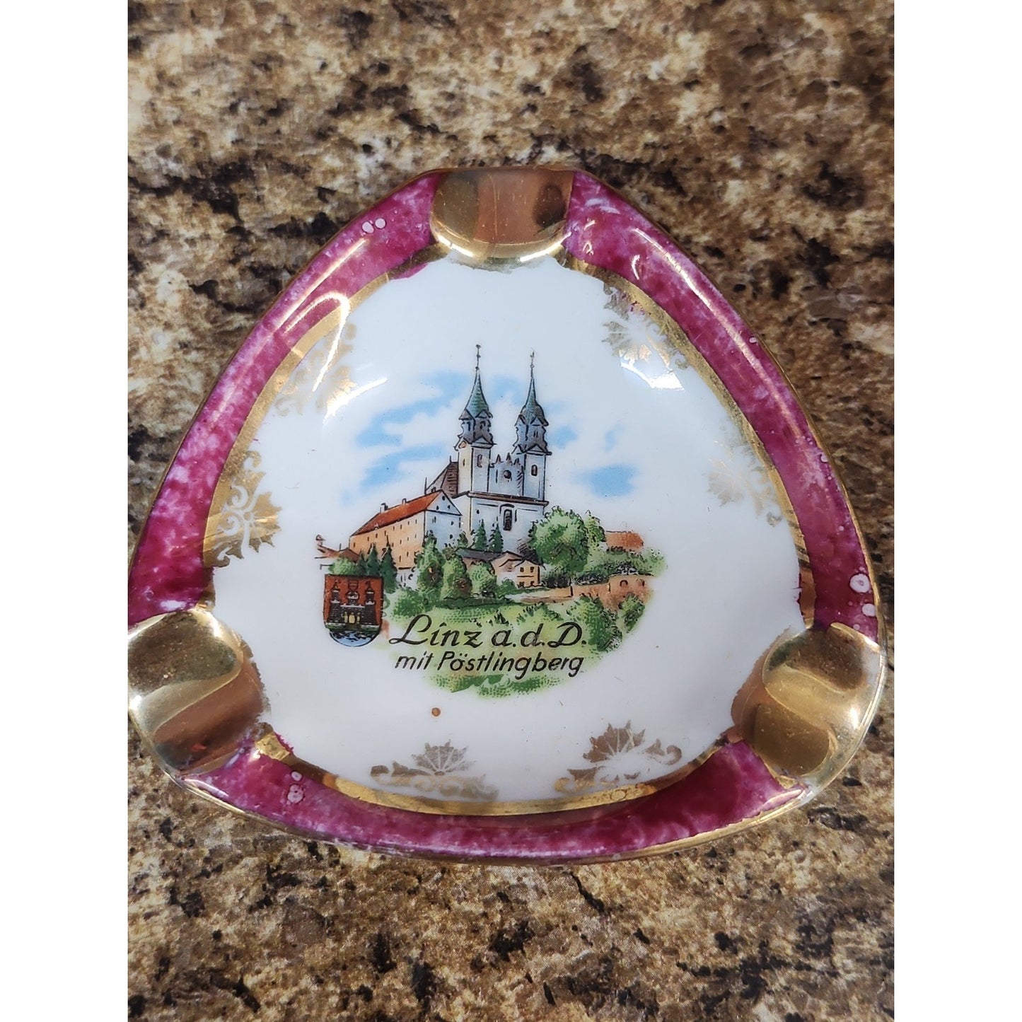Vintage Lilien Porzellan Austria Ashtray Linz A D D Mit Postlingberg