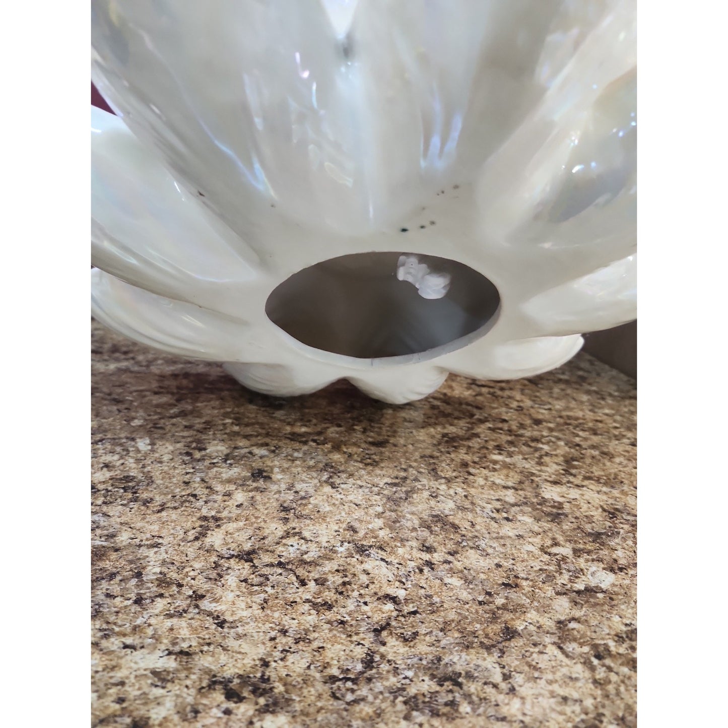 RARE VTG Large Opalescent White Ceramic Atlantic Mold Christmas Tree 20” No Base