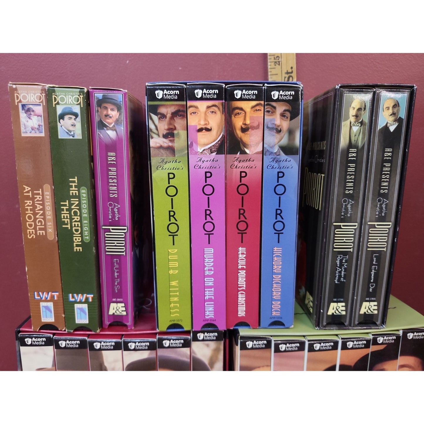 Lot of 33 Agatha Christie Hercule Poirot VHS Tapes Movies David Suchet Boxed Set