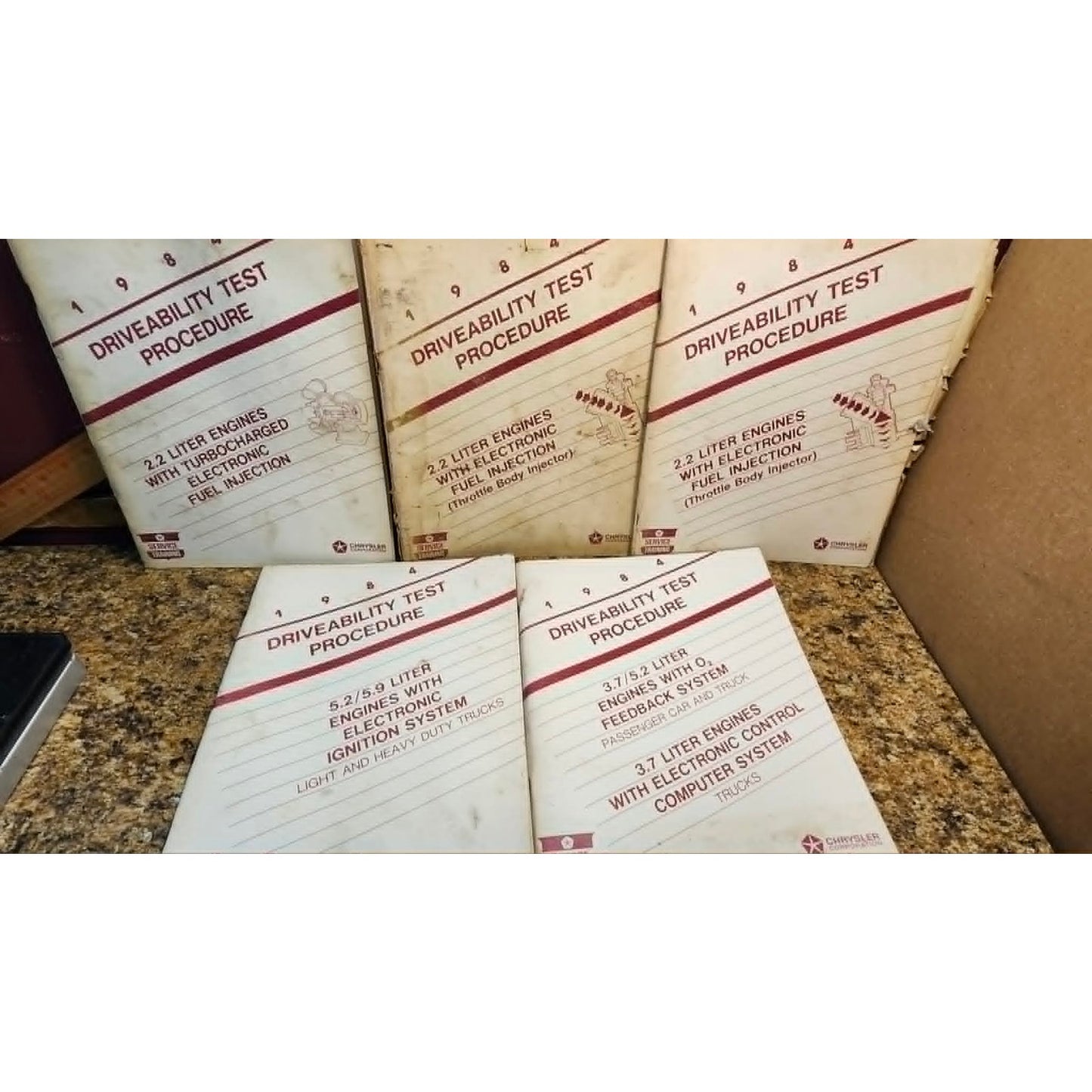 Vintage 1983 Chrysler Driveability Test Procedure Manuals Lot of 5