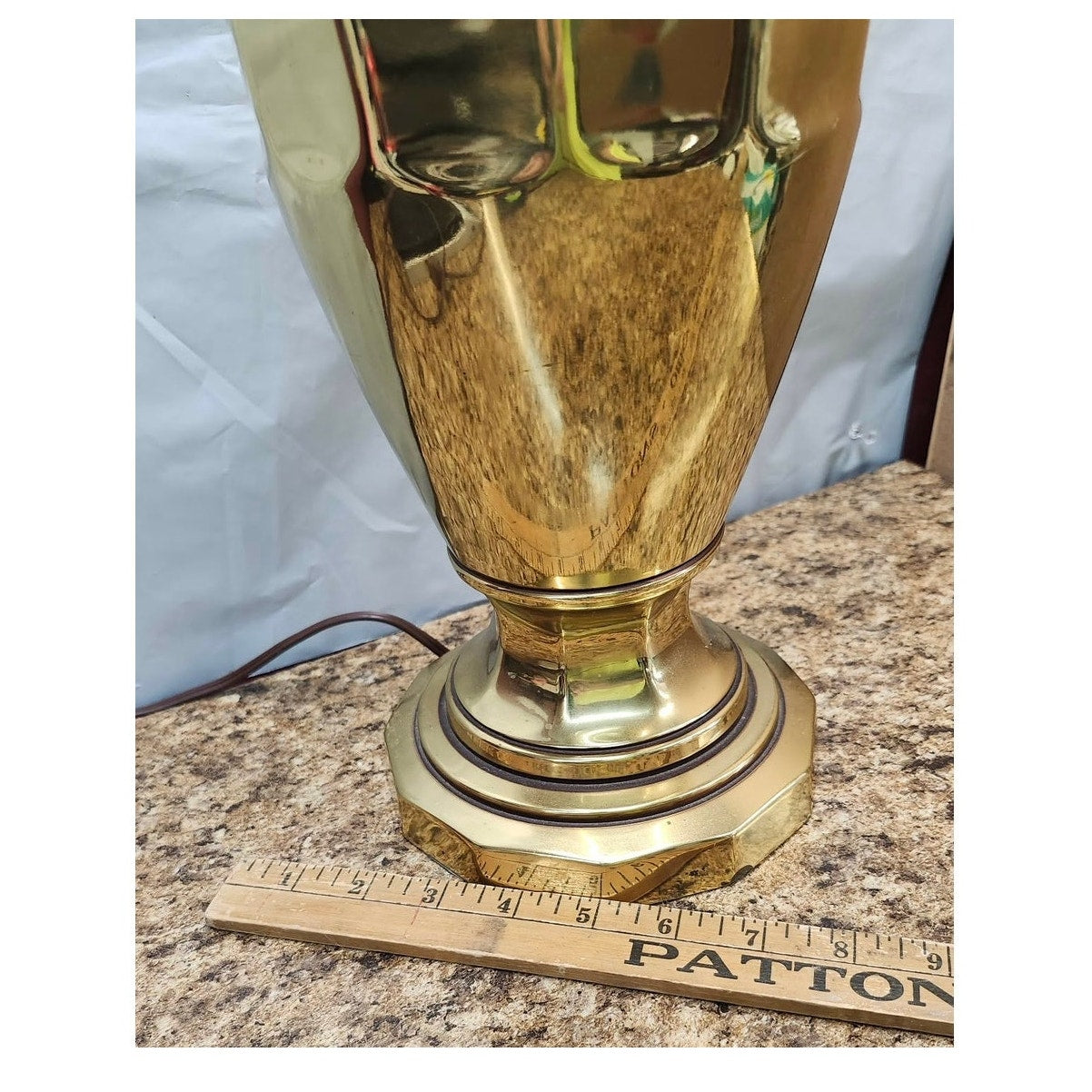 VTG Leviton Solid Brass Table Lamp Urn Shape Mid Century Modern Light 20" Tall