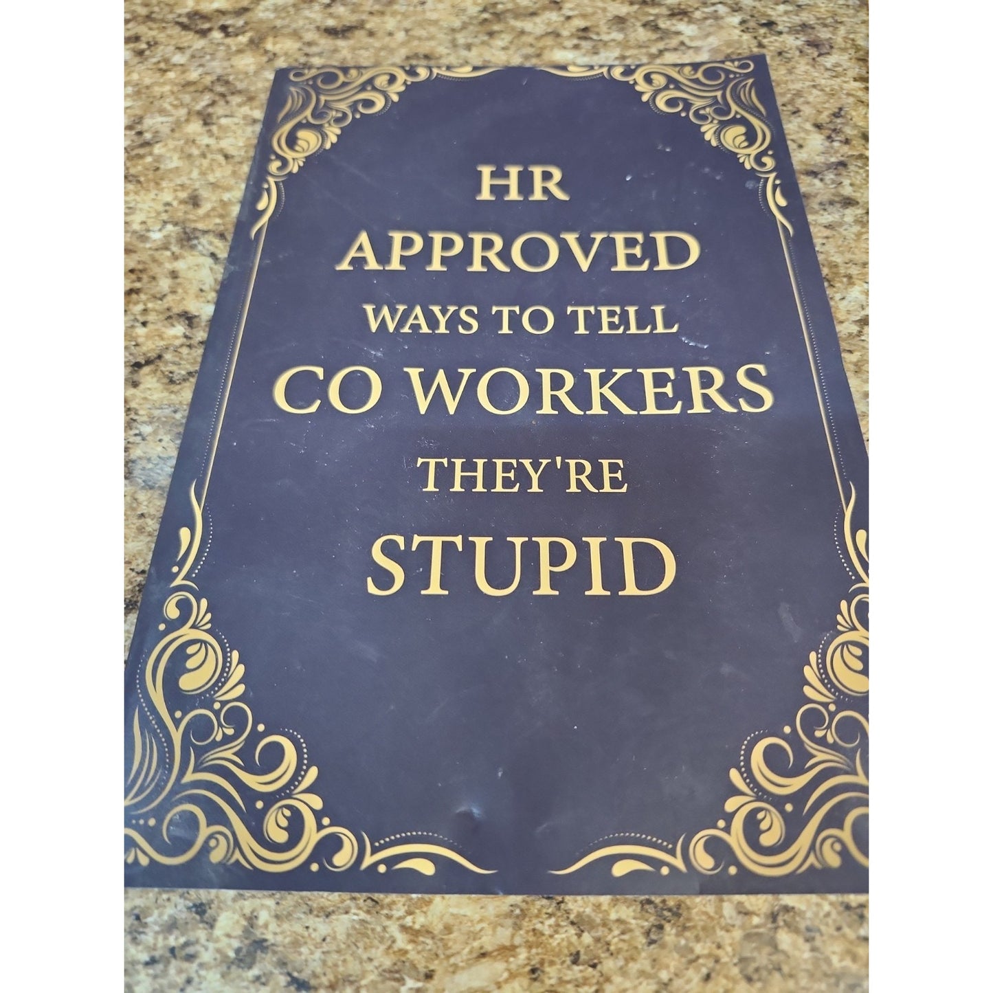 HR Approved Ways to Tell Coworkers They're Stupid: Journal notebook