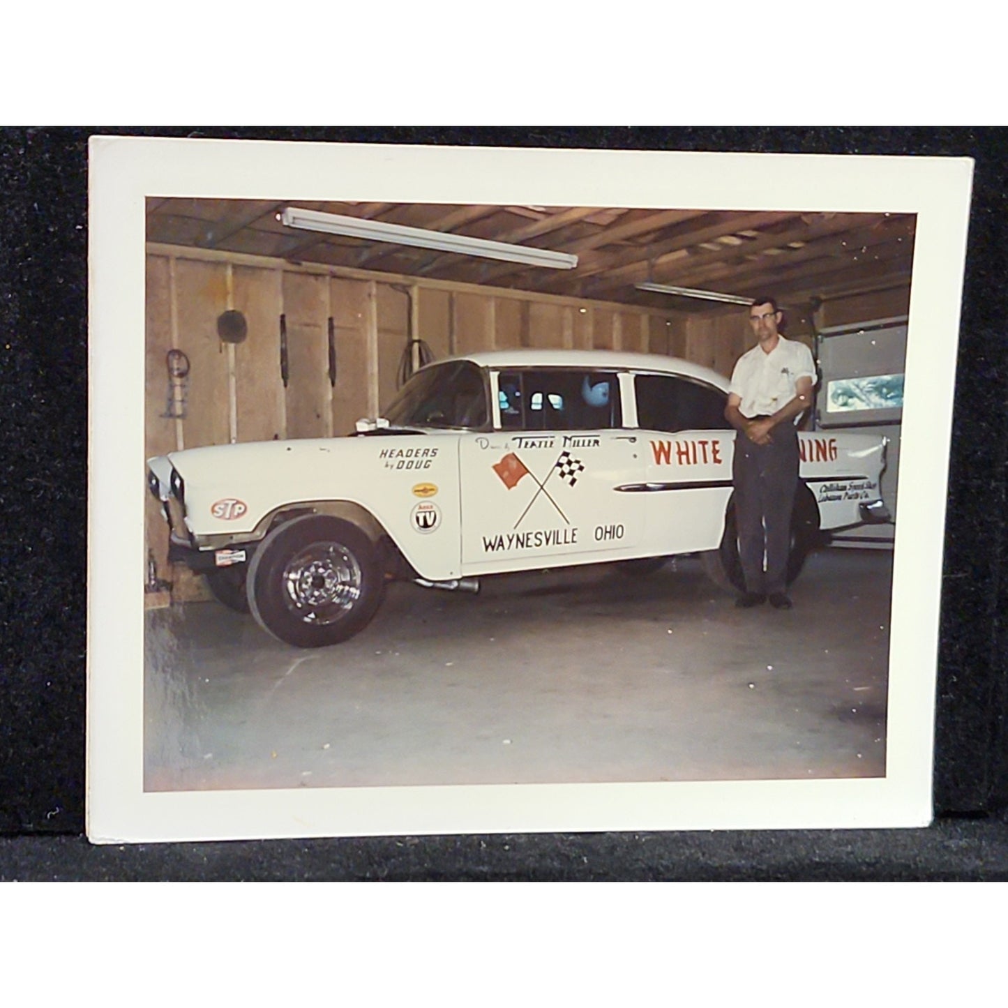 Vintage White Lightning Drag Racing Photo Teatle Miller Waynesville Ohio Chevy