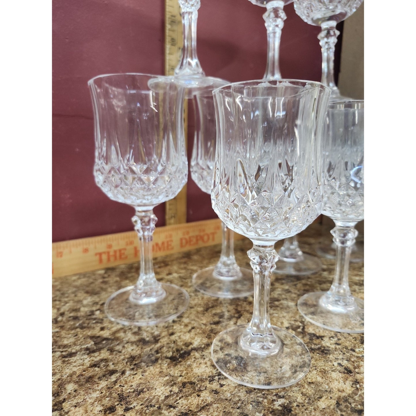 12 - Cristal d 'Arques Durand Crystal Longchamp Glasses Clear Water Goblets