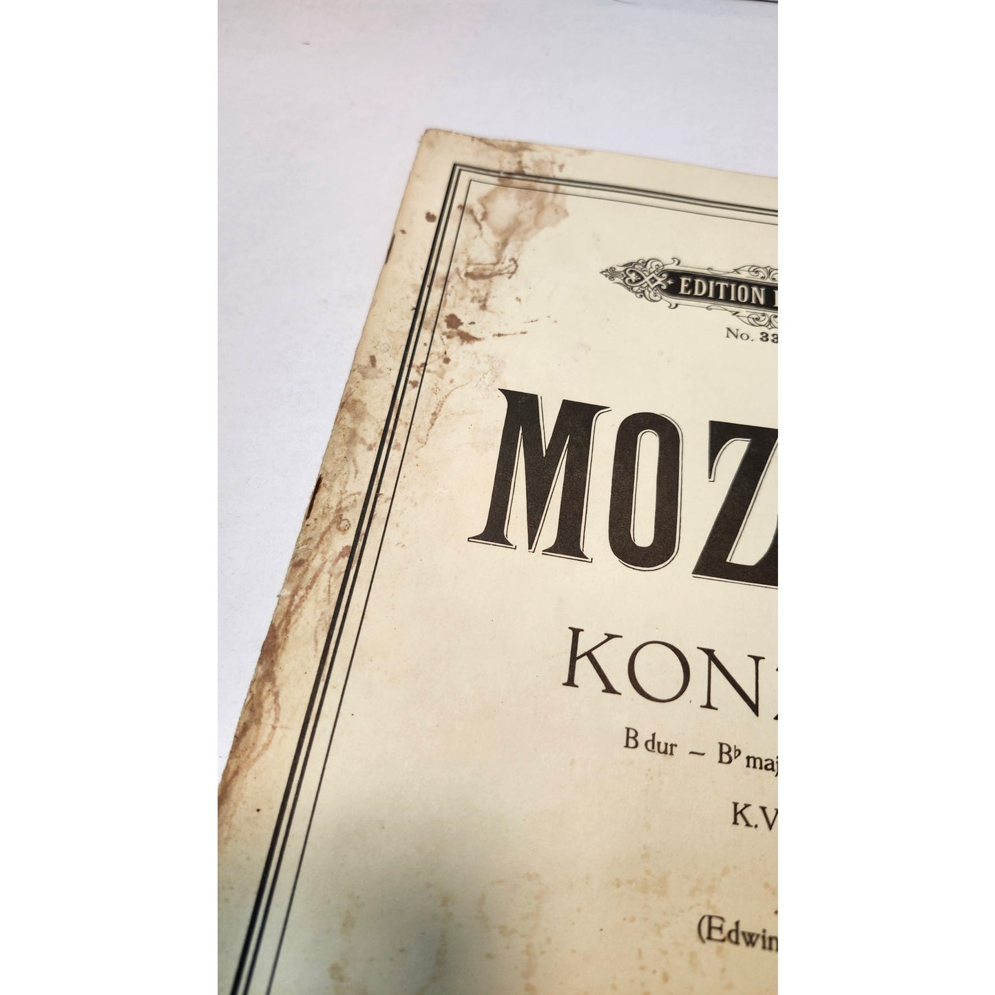 VTG Edition Peters Mozart Piano Concerto No. 15 K.450 B-Flat Major Sheet Music