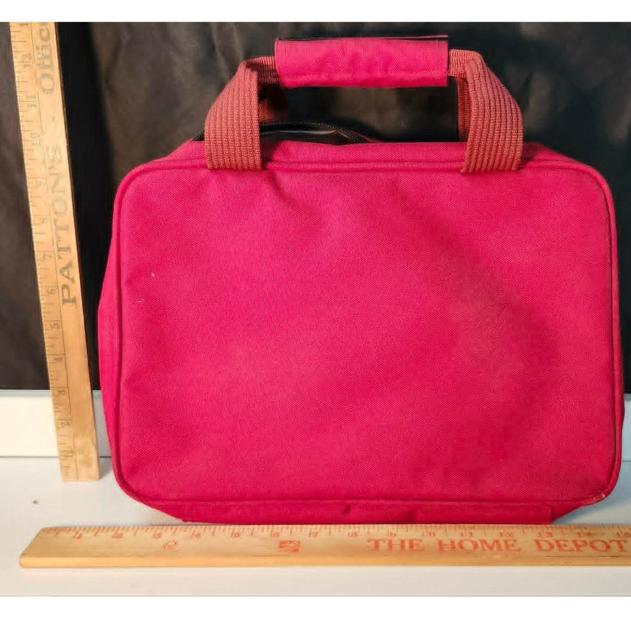 Ricardo Beverly Hills Hanging Toiletry Bag Multi-Compartment Travel Kit Red 13”