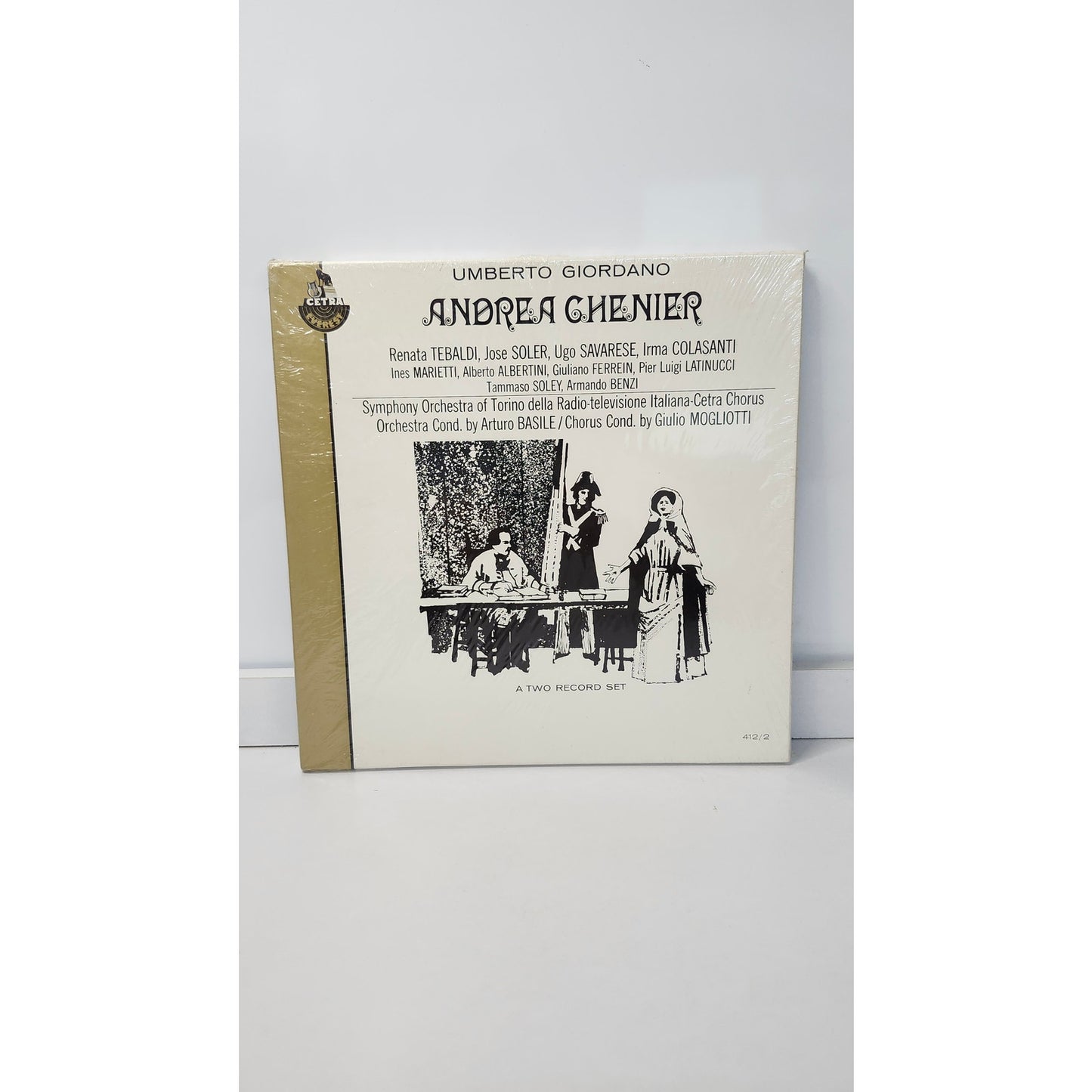 Vintage 1967 Umberto Giordano Andrea Chenier 2 LP Box Set Cetra Everest 412/2